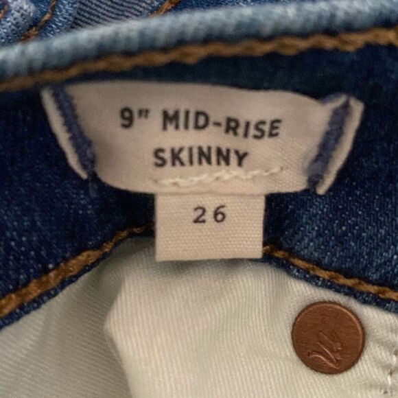 Madewell 9 Inches Mid Rise Skinny Jeans Pleasant Wash Size 26 - Picture 11 of 12